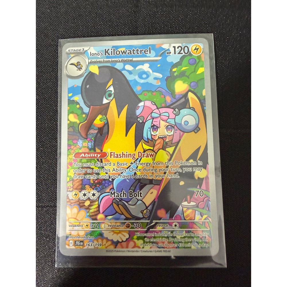 Pokemon Iono's Kilowattrel 163/159 Paldea Evolved NM Illustration Holo Full Art
